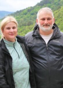 Levan Khamelidze with his wife Tatia Turashvili