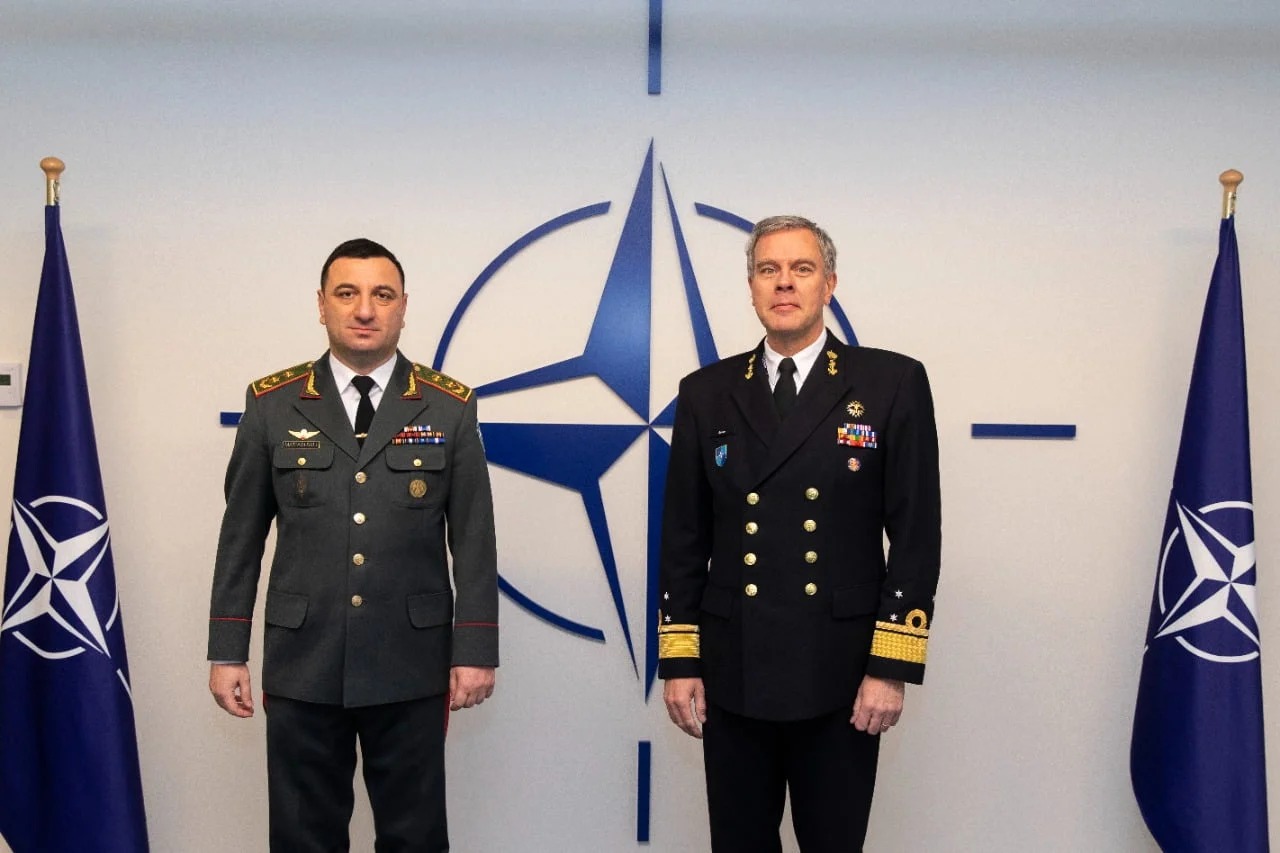 Major Gen Matiashvili holds meeting with NATO Military Chair in Brussels