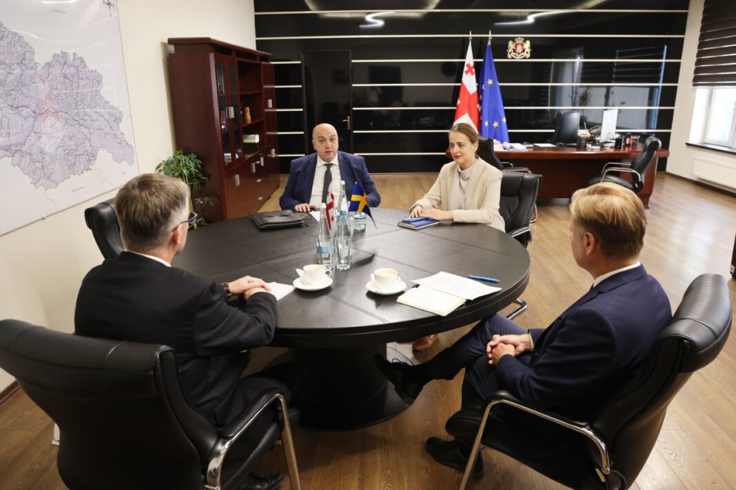  Irakli Karseladze meets Ulrik Tiedestrom, Ambassador of Sweden to Georgia