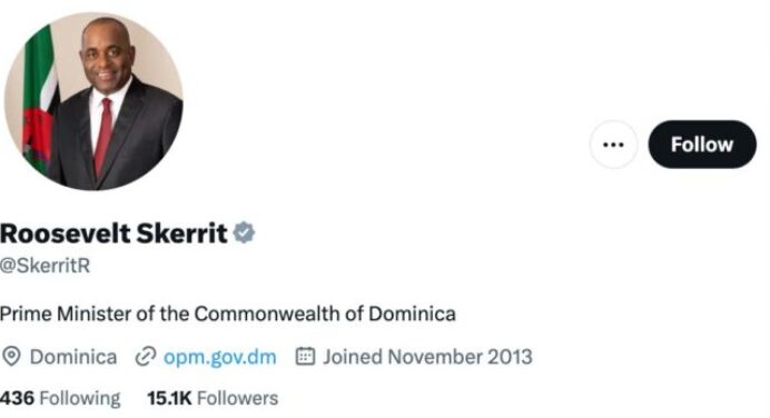 Dominica: PM Roosevelt Skerrit receives grey badge of Twitter verification