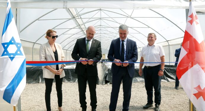 Georgia: Minister Otar Shamugia inspects modern greenhouse built by Israeli Embassy
