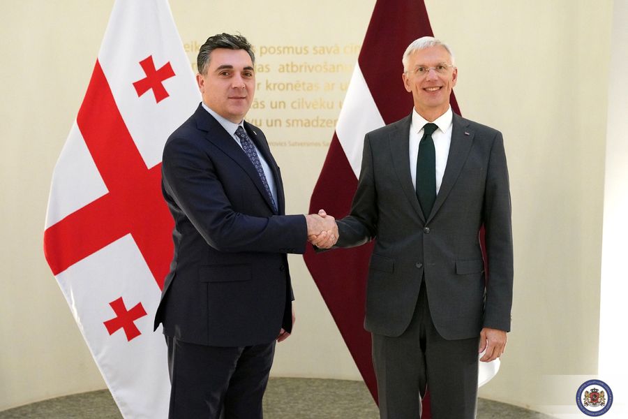 Georgian Minister Ilia Darchiashvili met his Latvian colleague