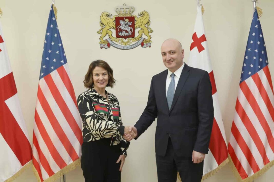 Georgian Minister Zurab Azarashvili meets US Ambassador to Georgia credit:facebook/moh.gov.ge