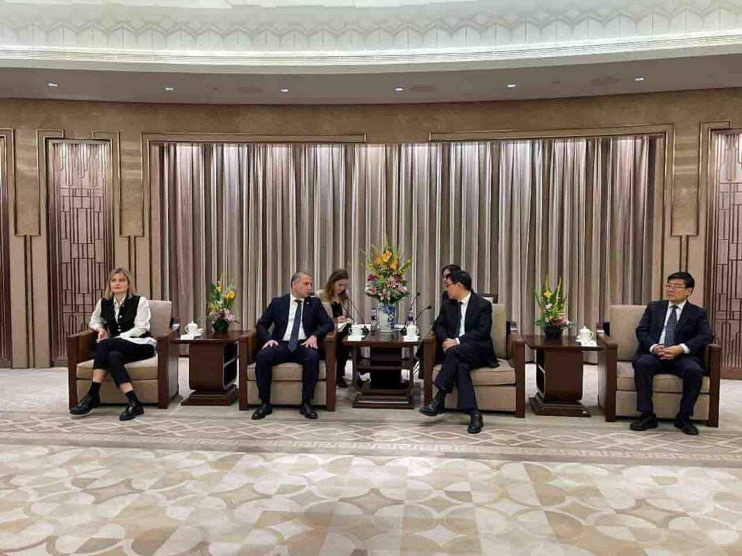 Georgian delegation meets deputy chairman of the local legislative body of Shanghai credit:facebook/Parliment.ge