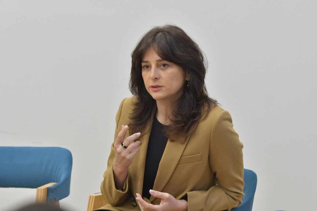 Maya Bitadze Delivers a lecture at Tbilisi State University credit:Facebook/Parliment.ge