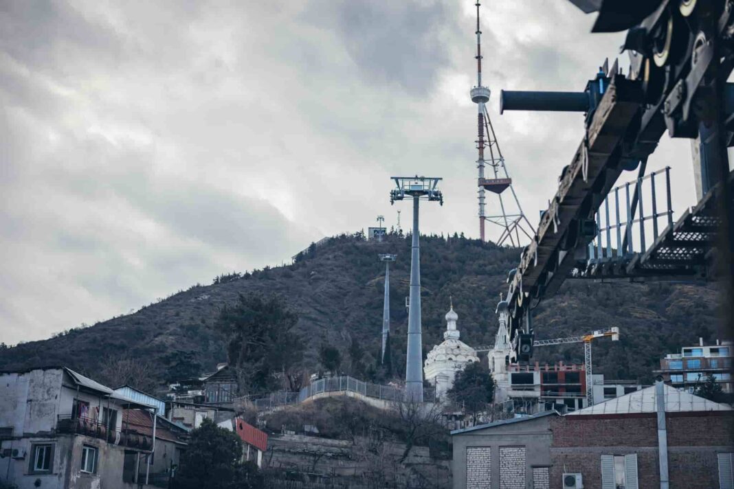 Tbilisi: Mayor inspects cableway construction site credit: facebook/tbilisi city hall