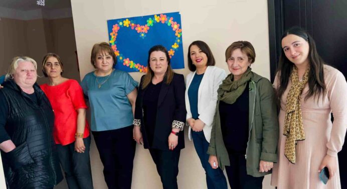 Ambrolauri: City hall representatives visit day centre on world autism day