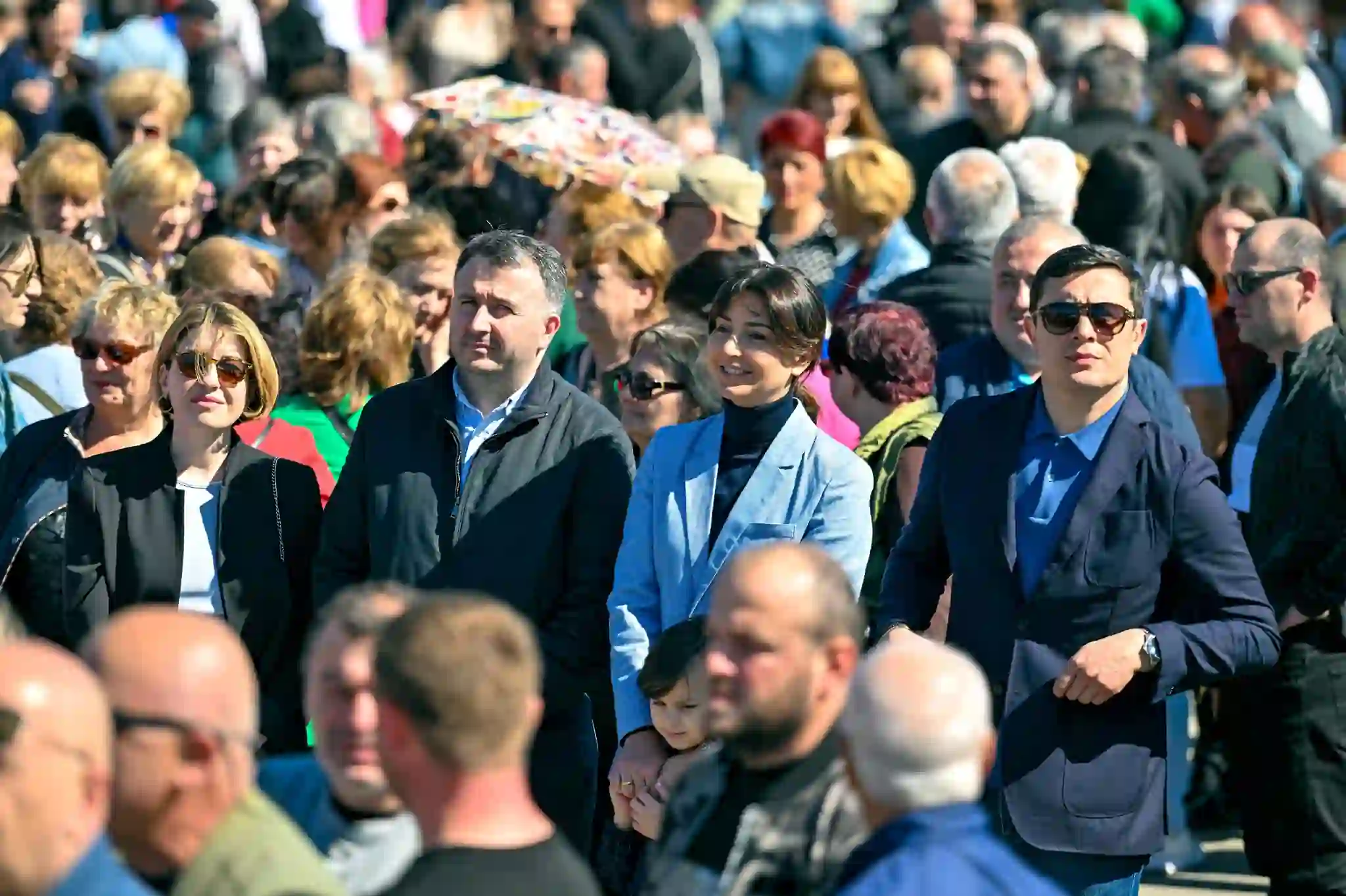 Rustvai: Mayor attends a holy family rally credit: Facebook/Rustavi Mayor Nino