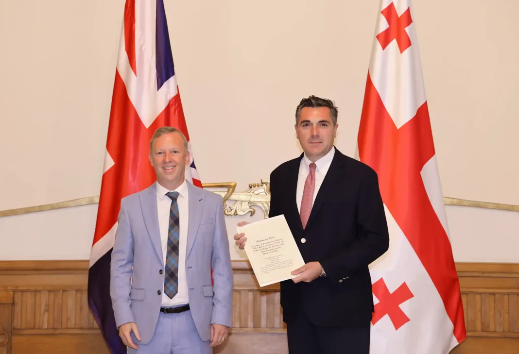 UK’s new Ambassador to Georgia presents credentials to Ilia Darchiashvili credit: Facebook/Ilia Darchiahvili